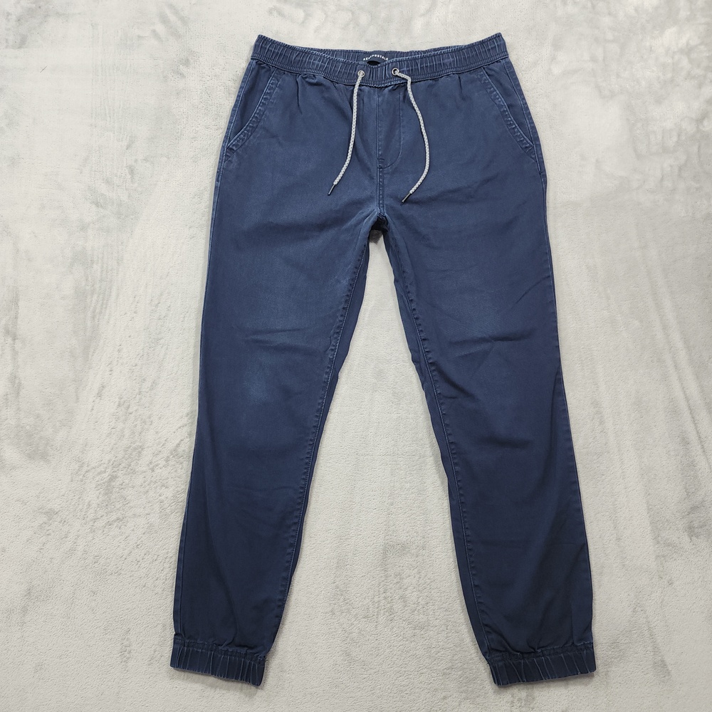 Aéropostale Pants Mens M Blue Jogger Elastic Waist Cuffed Hem Casual Cotton